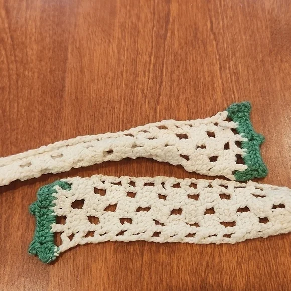 Lace half apron green and white Christmas - Picture 4 of 4